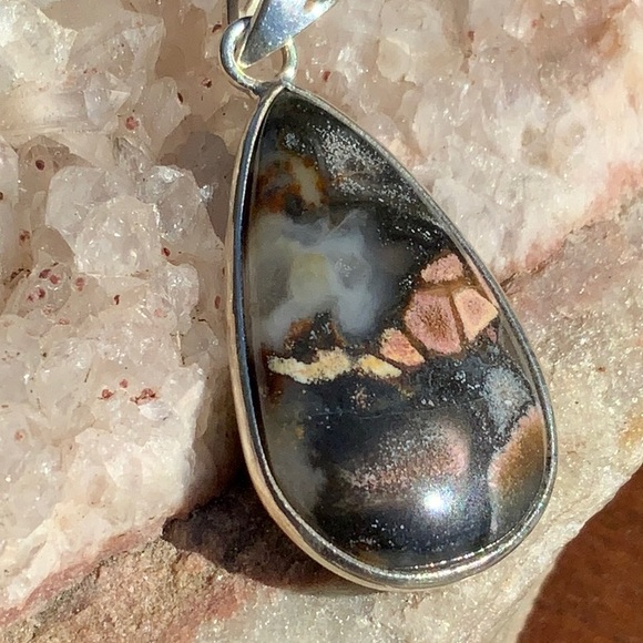 NATURAL TABU JASPER 925 STERLING SILVER PENDANT - Picture 2 of 5